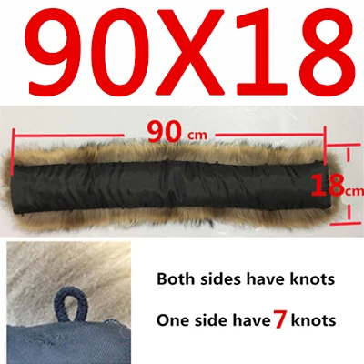 90cmx18cm Новинка, высокое качество, зима, натуральный мех енота, воротник, женские шарфы, модное пальто, свитер, шарфы, шапка большого размера - Цвет: 90cmx18cm
