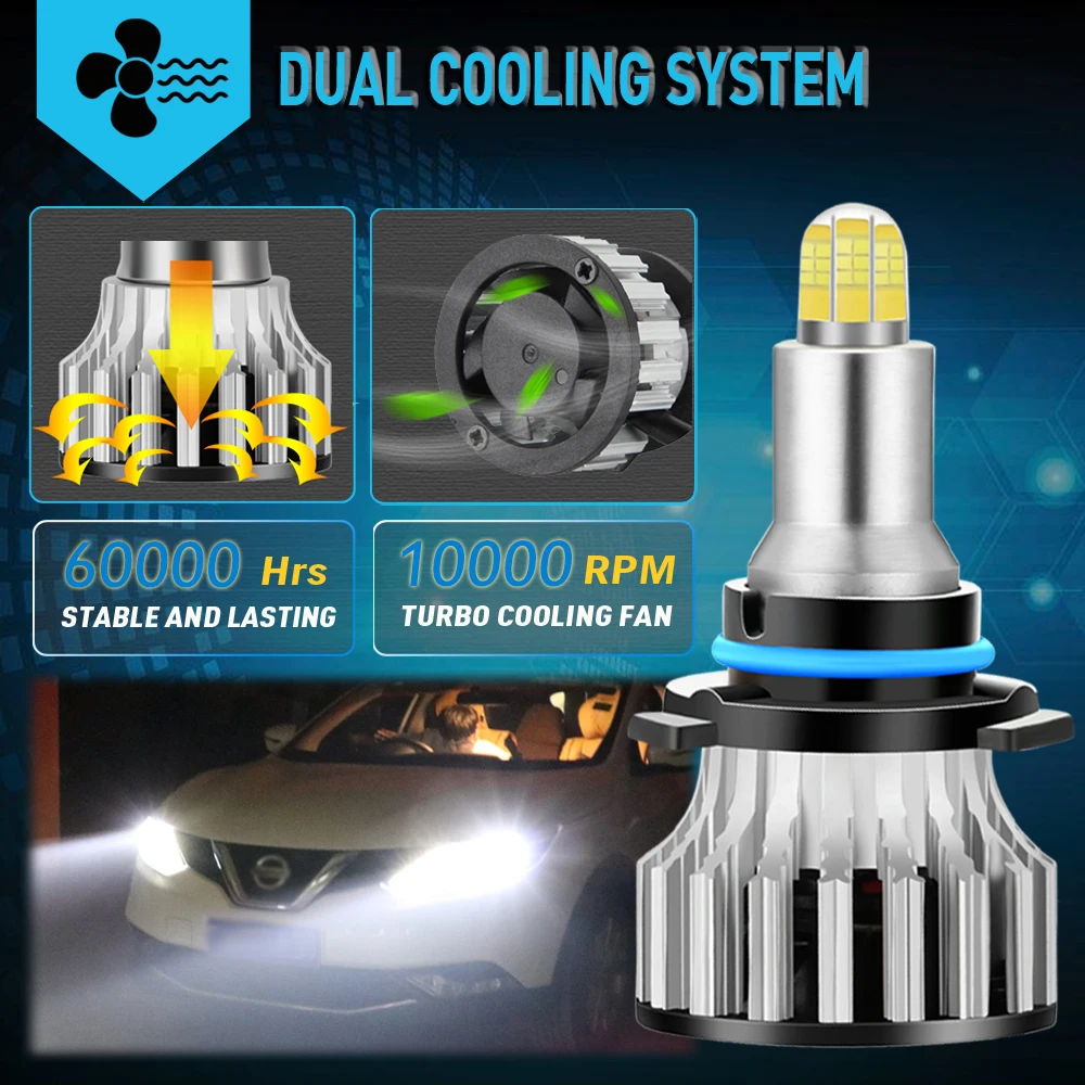 

2pcs 9006 HB4 9005 HB3 H1 H4 Led H7 H11 H8 H9 Car CSP LED Fog Lights Headlight Bulbs 16000LM Auto Fog Lamp DC12V 6000K White