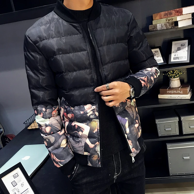 Зимняя мужская куртка новинка приталенная со стоячим воротником Jaqueta Masculina Inverno