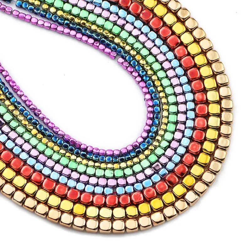 2/3/4 мм квадратный гематит натуральный камень нано Золото Зеленый Фиолетовый