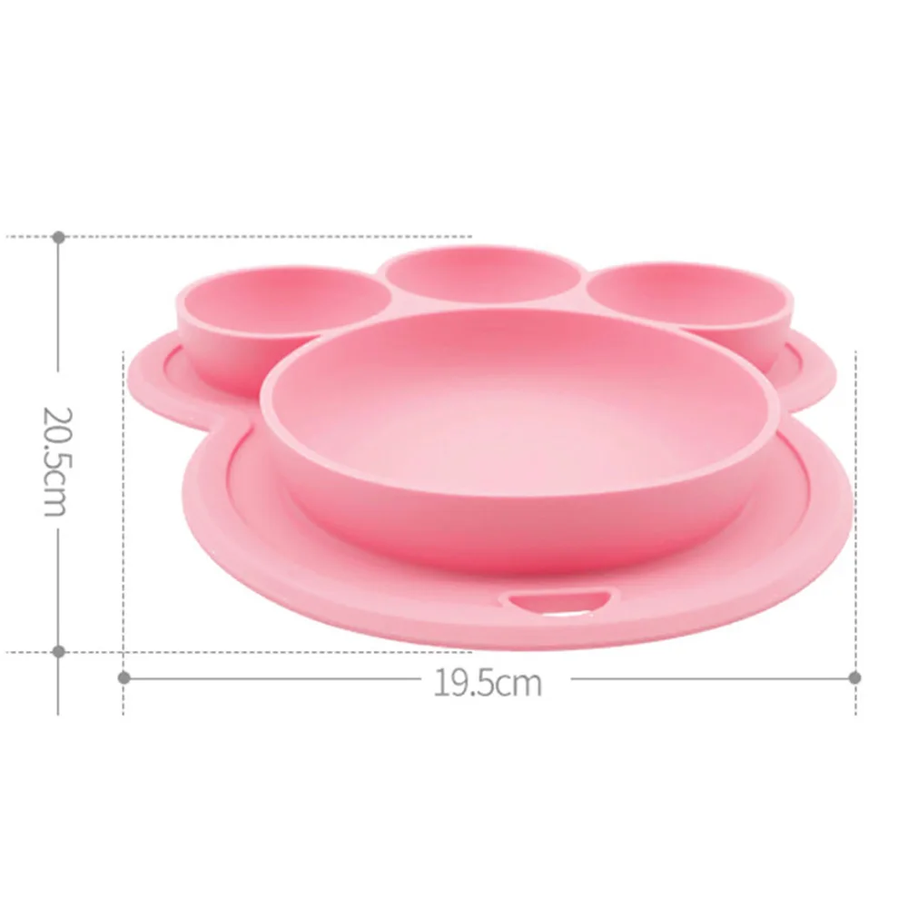 

Baby Plate Silicone Divided Placemat For Toddler Infant Kids Solid Color Cartoon