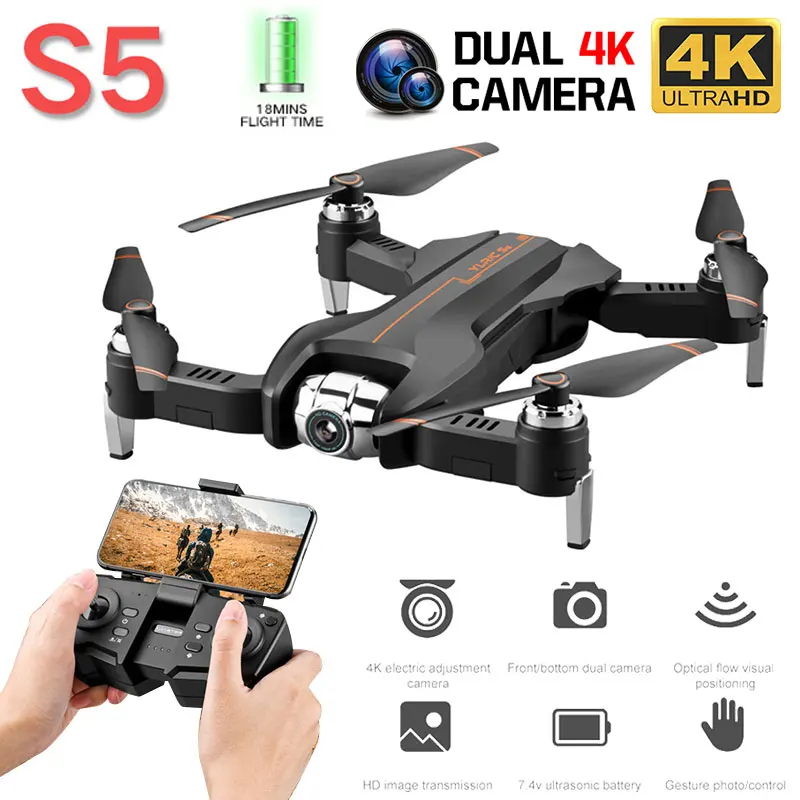 S5 RC Drone 4K Full HD камера wifi FPV один ключ возврат Квадрокоптер Профессиональный