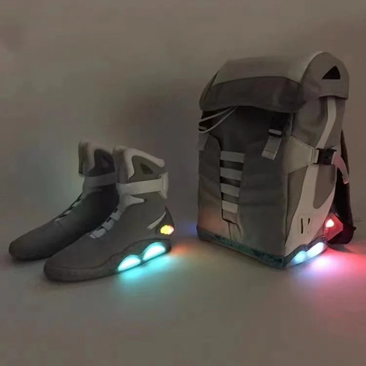 

back to the future beand design sneakers Limited Joint name Automatic lacing zapatillas hombre LED Glow Blue sneakers trending