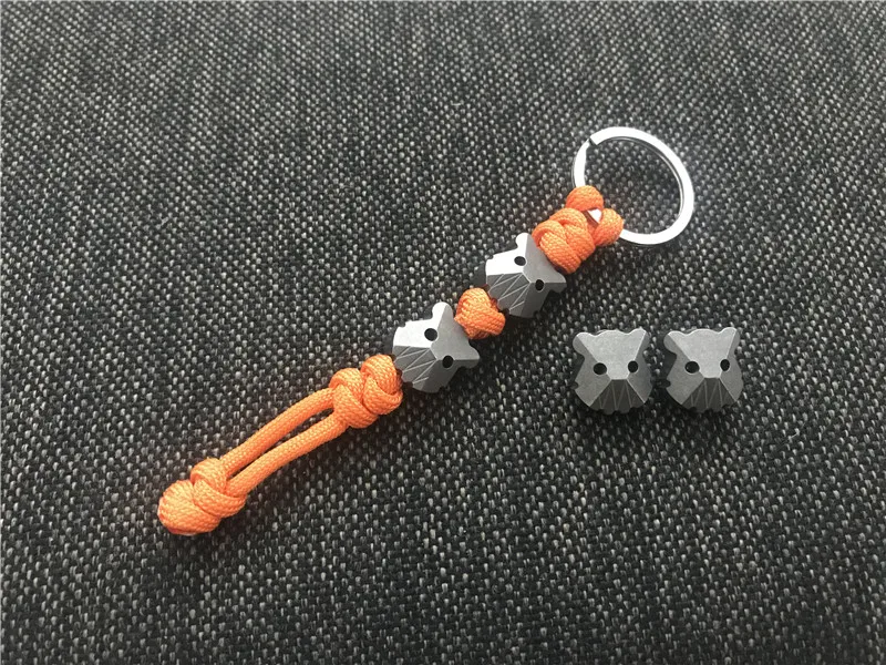 EDC медведь бусы на веревочке маленький прямой нож бусины из титанового сплава для мытья камня|Ножи| |