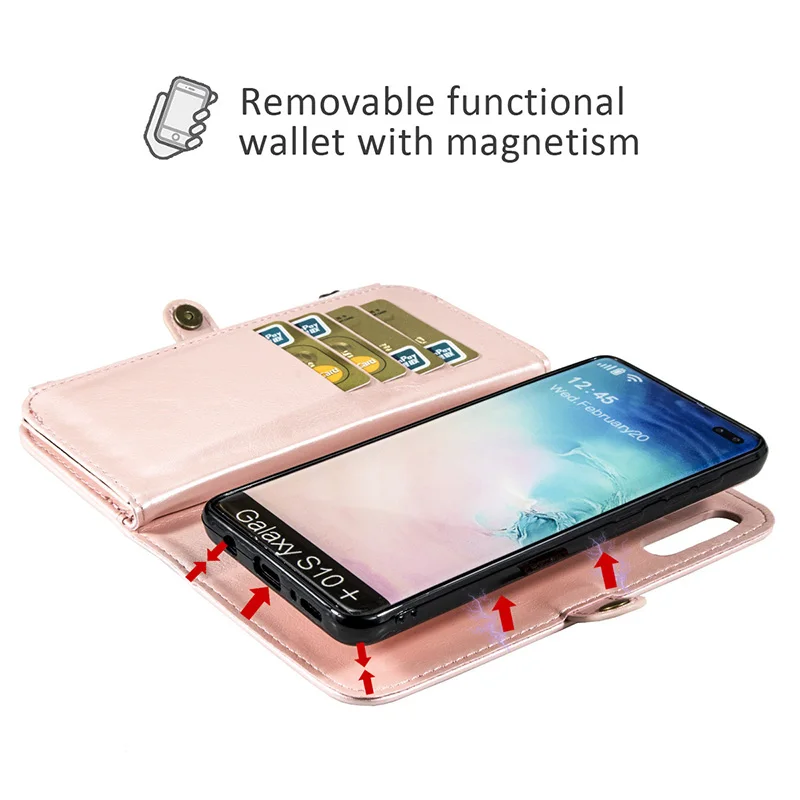 

Multifunction Purse Wallets Flip Mobile Phone Cover Holder PU Leather for Money Cards VH99