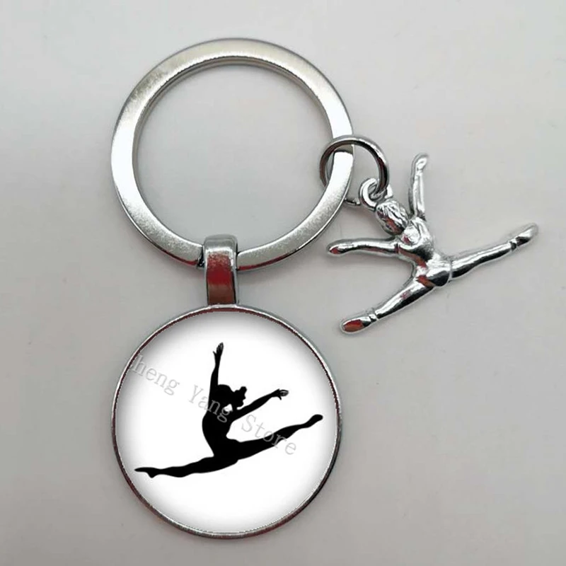 Новый гимнастический брелок художественный гимнаст узорчатый стеклянный кулон
