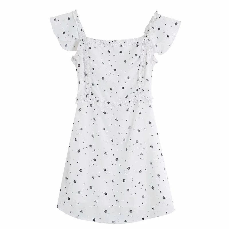 2019 женское милое агаровое кружево Вишневый цветочный принт мини-платье женские