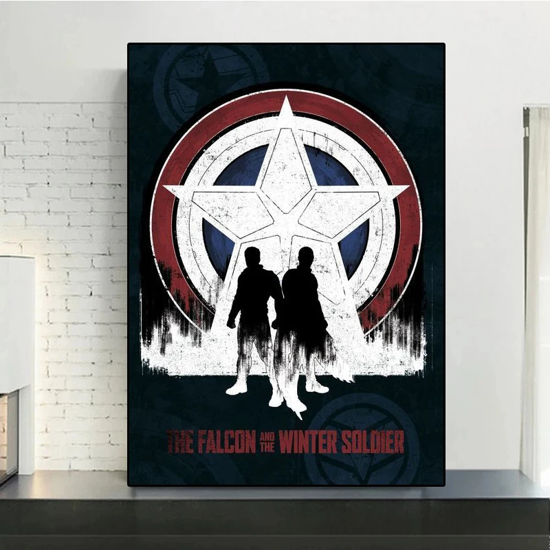 Постеры и принты на холсте с изображением супергероев из аниме Marvel Сокол зимний