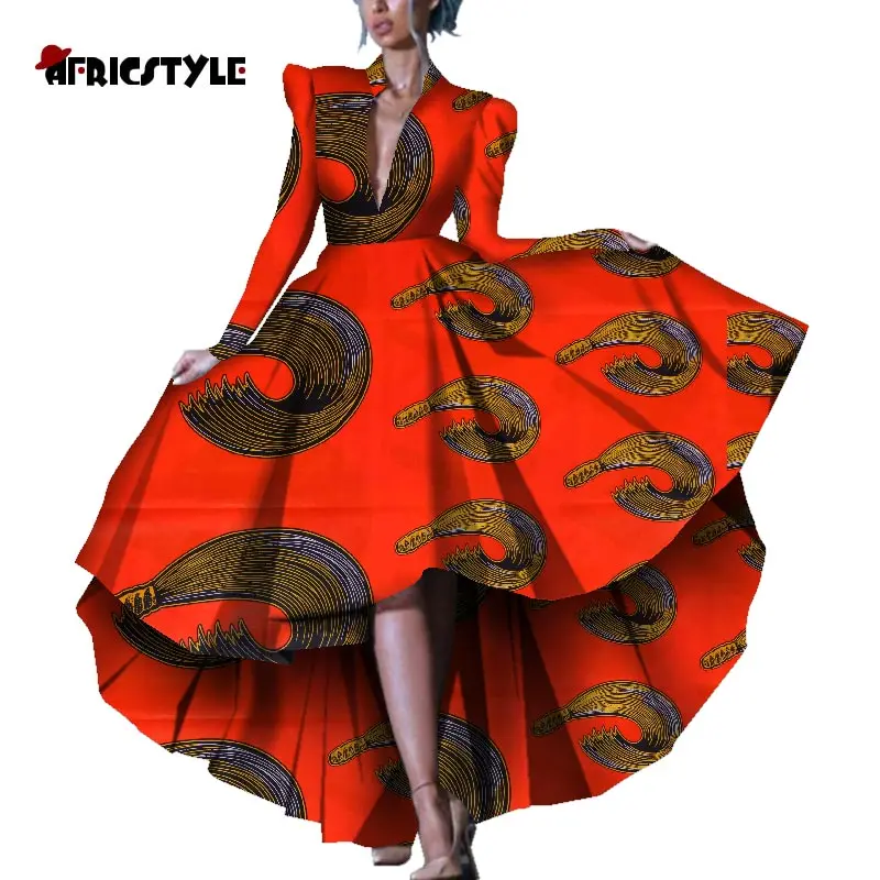 

Новое цветочное Африканское сексуальное платье 2020 года демонстрирует элегантность вечерние WY5760