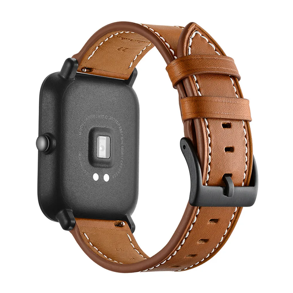 Ремешок из натуральной кожи для часов Amazfit GTS браслет Huami Bip Lite S GTR 42 мм 20