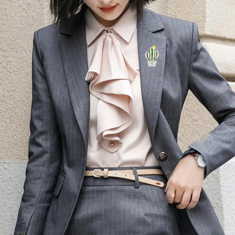 Модная маленькая эмалированная брошь в виде кактуса для женщин праздничный