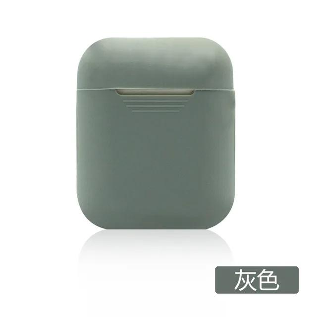 Серый ТПУ Силиконовые Bluetooth беспроводные наушники чехол для AirPods защитная сумка-чехол Аксессуары для кожи для Apple Airpods зарядная коробка - Цвет: Серый
