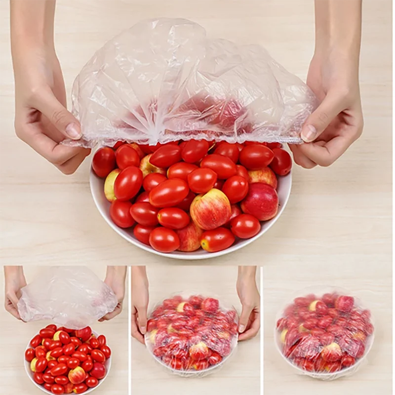

100pcs Cling Film Thick Food Grade Disposable Packaging Cling Film Kitchen Refrigerator Transparent Fruit Vegetable Cling Film