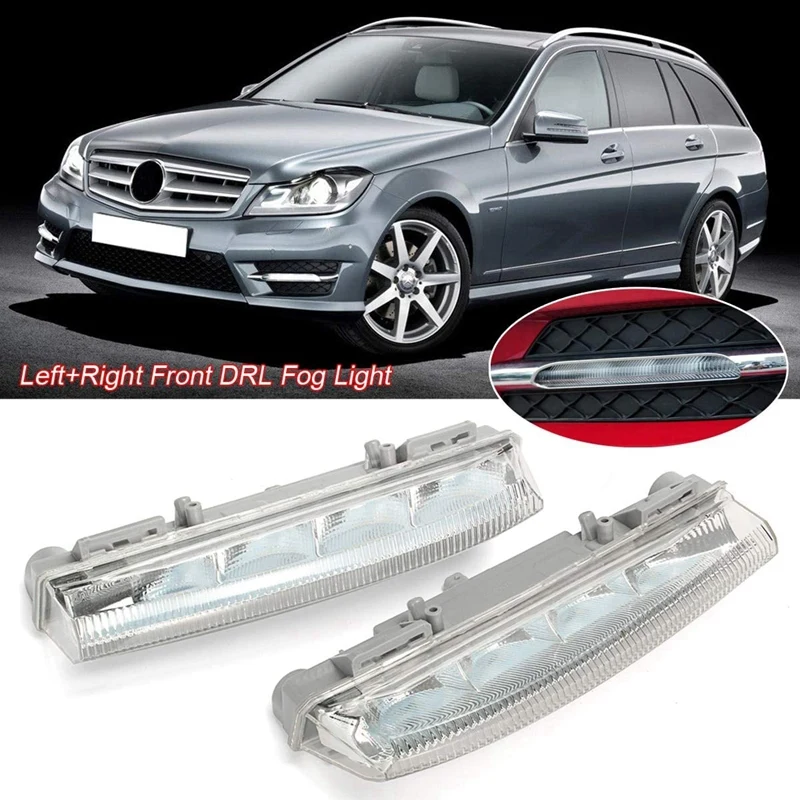

NEW-Car Front DRL Daytime Running Light Fog Lamp for Mercedes Benz W204 W212 C250 C280 C350 E350