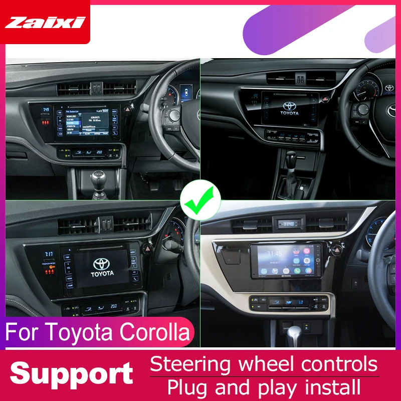 ZaiXi для Toyota Corolla 2016-2018 Автомобильная Мультимедийная система Android 2 DIN Автомобильный
