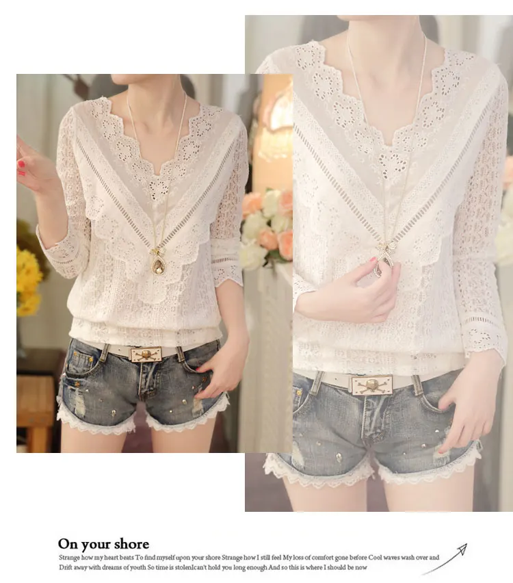 Весна Осень 2019 Корейская женская блузка v образный вырез длинный рукав тонкая