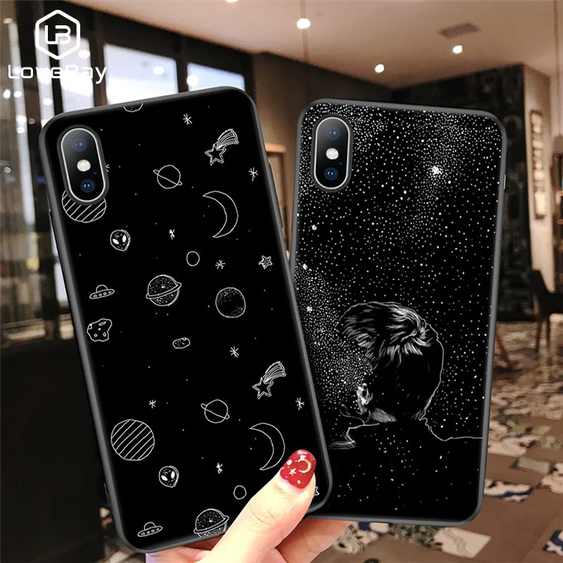 Lovebay Телефон чехол для iPhone 6 6s 7 8 Plus X XR XS Max 5 5S SE мультфильм астронавт Радуга Мягкий