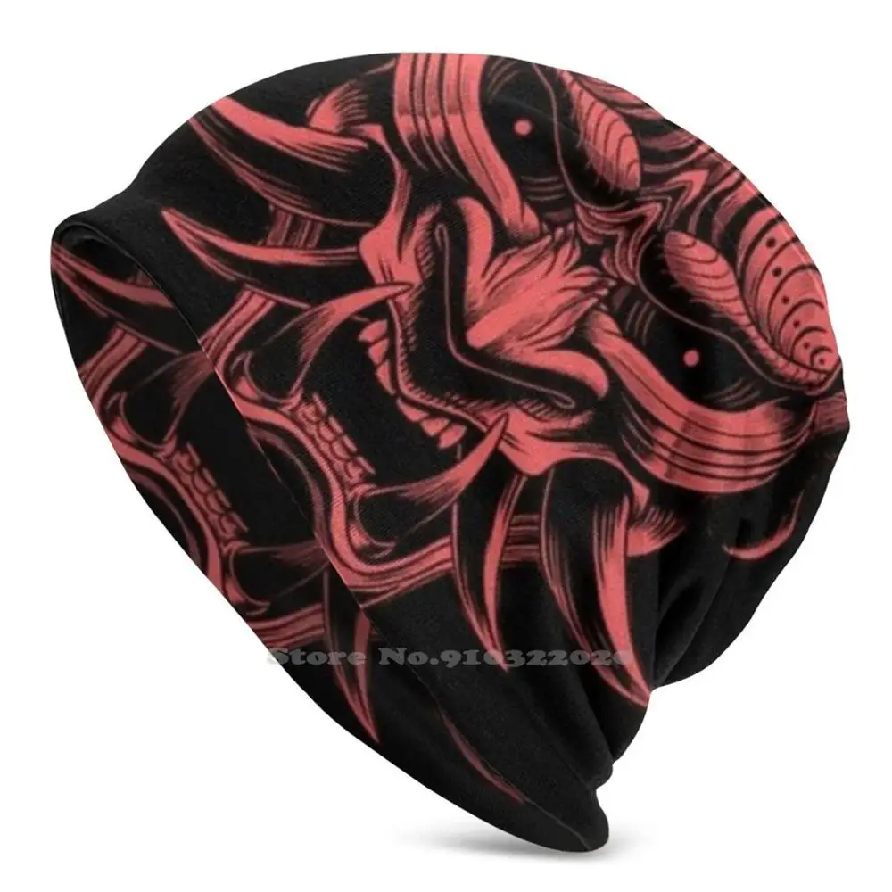 

Skullies & вязаные шапки для осенне-зимнего сезона теплая шляпа Thedevil крутая темная черная одежда в японском стиле стильная уличная одежда Красн...