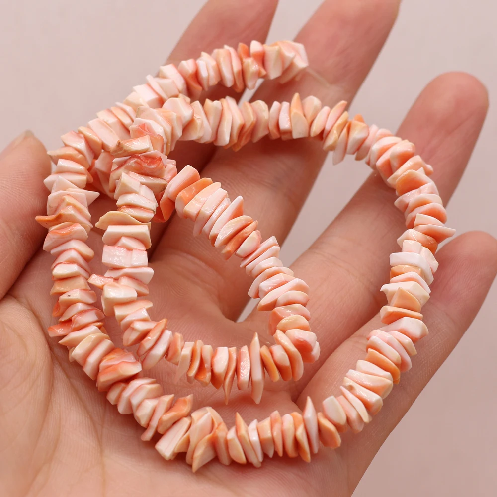 

2021 New Natural Shell Beads Pink Crushed Stone Flakes Exquisite Fashion Beaded for Jewelry Making Necklace Bracelet Size 8-10m