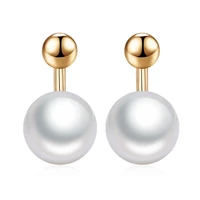simple 6mm pearl stud earrings for women gold zirconia butterfly small earrings with pearl charm jewelry gift accessories