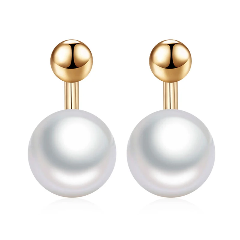 Серьги гвоздики с жемчугом 6 мм женские простые маленькие ювелирные украшения