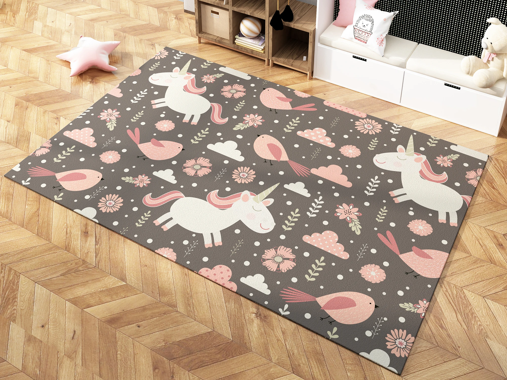 

Lovely cartoon floor mat children's carpet bedroom children's room full shop custom baby home living room mat custom