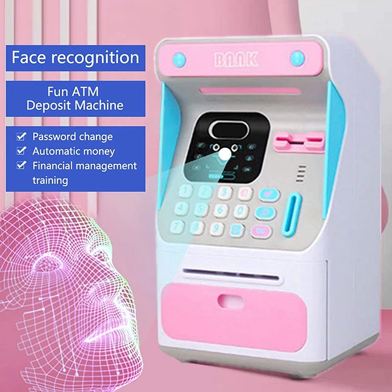 

Electronic Piggy Bank,Mini Smart Electronic Piggy Bank with Face Recognition,Rolling Paper Money Box Password Piggy Bank