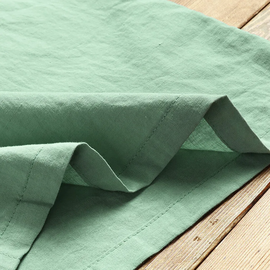 Однотонные женские блузки CHAMSGEND летние топы женская льняная рубашка с коротким