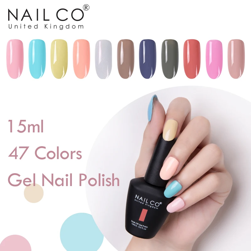 NAILCO 47 разноцветный Гель-лак для ногтей Полировка для ногтей Светодиодный УФ гель лак праймер для ногтей 15 мл УФ полуперманентный Гель-лак Esmalte гель лак