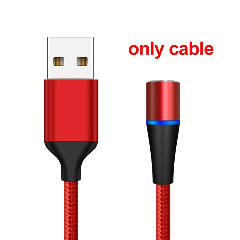 Red IONCT 3A Магнитный зарядный кабель для быстрой зарядки для iPhone Xiaomi samsung Android мобильный телефон магнит type C Micro USB кабель для передачи данных - Цвет: Red
