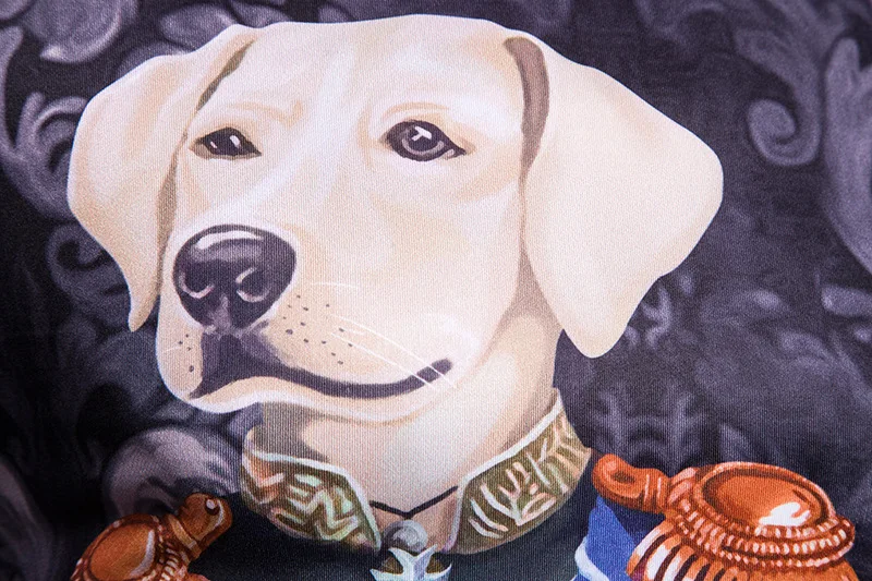 Осень 2019 новинка Мужская футболка большого размера с рисунком собаки высокий