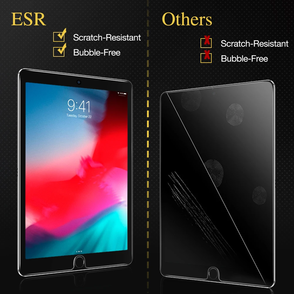 ESR закаленное стекло для iPad Pro 12 9/11/10.5/9.7 дюймов 2021 2020 2018 2019 Mini 6/5/4 Air 4 3 9-8-я защита