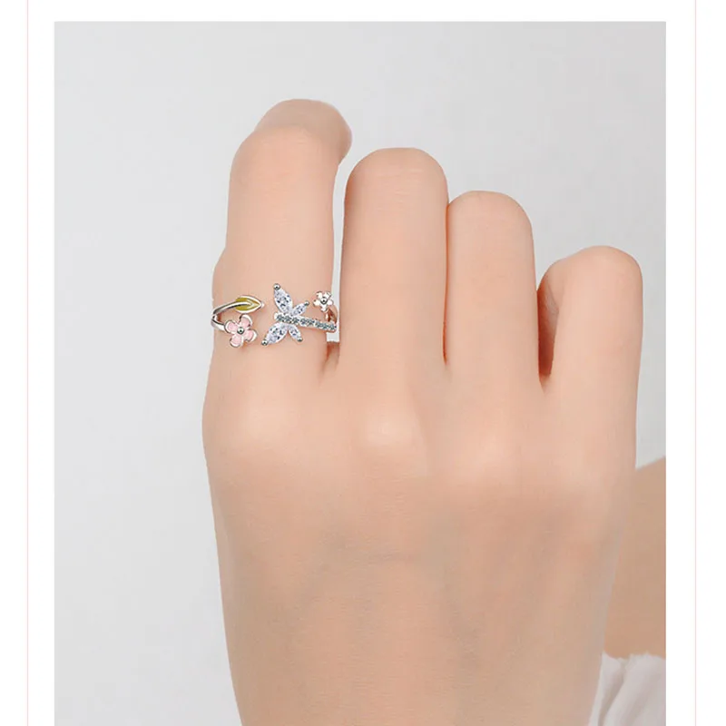 Регулируемое кольцо MEETSOFT для женщин ювелирное изделие с покрытием из серебра Copal