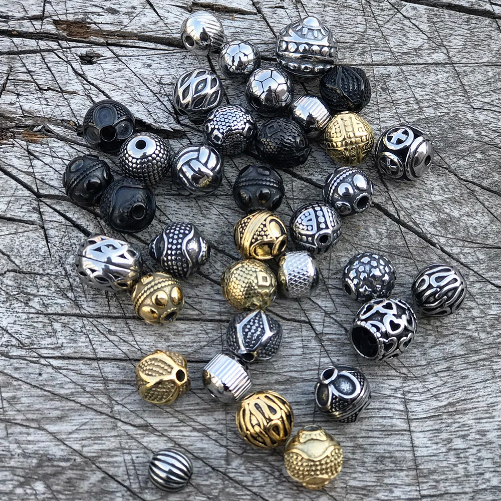 Бусины из нержавеющей стали для изготовления ювелирных изделий 8 мм 10 мм|Бусины| |