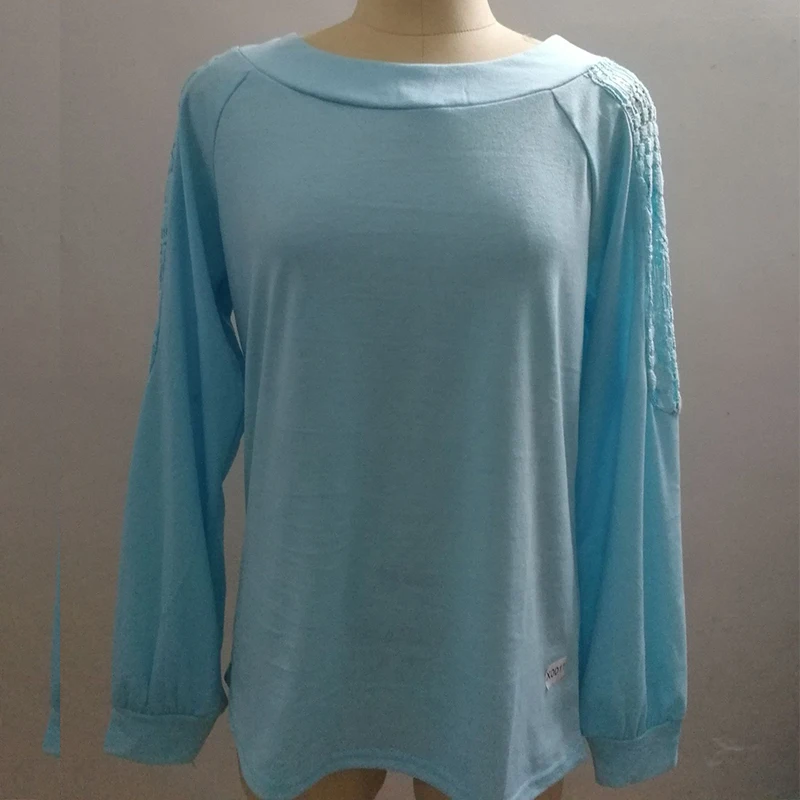 Женский однотонный топ с длинным рукавом повседневная открытая футболка женские