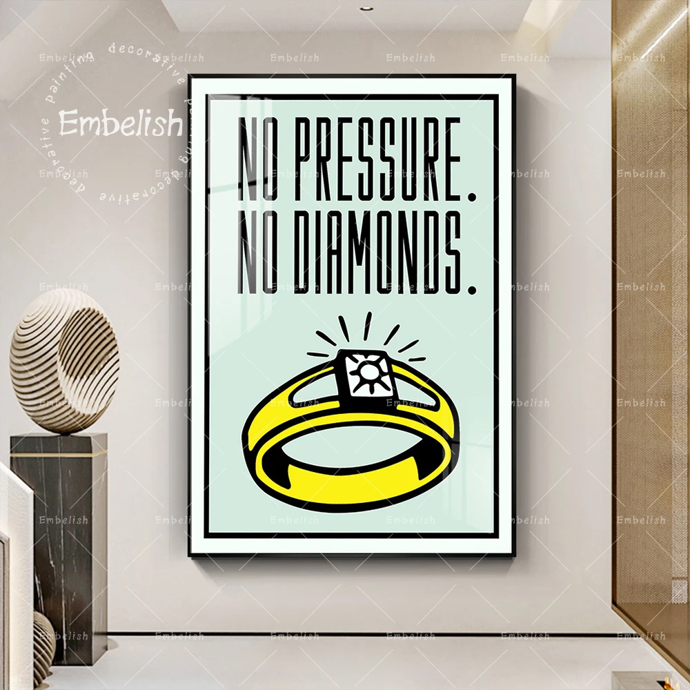 

No Fressure No Dinmond HD Print On Canvas Oil Paintings For Living Room Modern Home Decor Posters Wall Art Pictures Artworks