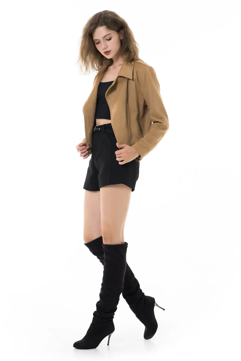 Леопардовый замшевый Кожаный Блейзер пальто для женщин 2019 модная женская