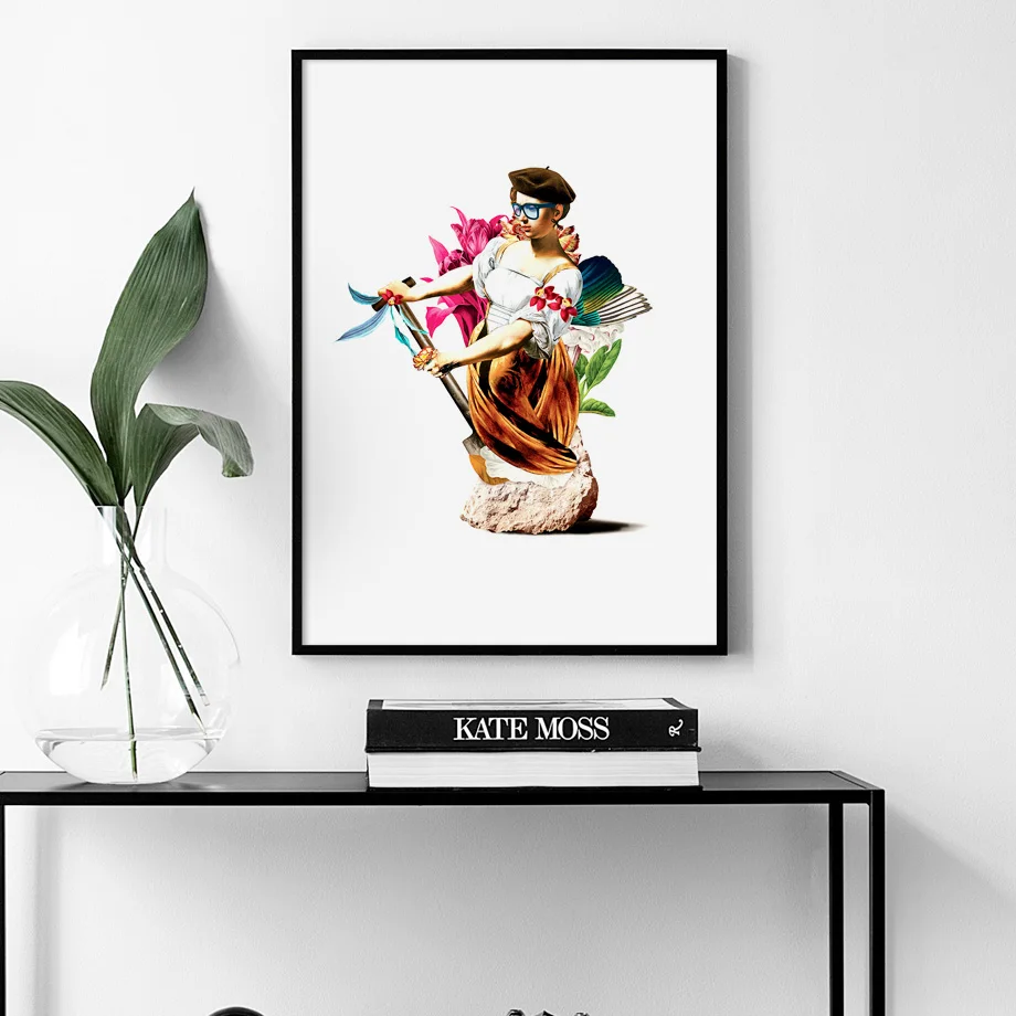 Animal Parrot Bird Plant Leaf Figure Head Nordic Posters And Prints Wall Art Canvas Painting Pictures For Living Room Decor | Дом и сад