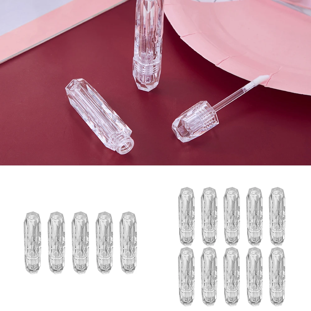 

1 Set 4ml Diamond Shaped Clear Lip Gloss Tube Cosmetic Lipgloss Empty Packaging Container Lip Gloss Empty Bottles