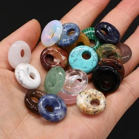 natural stones pendant turquoises round big hole loose beads for jewelry making diy necklace bracelet accessories hole 5 5mm