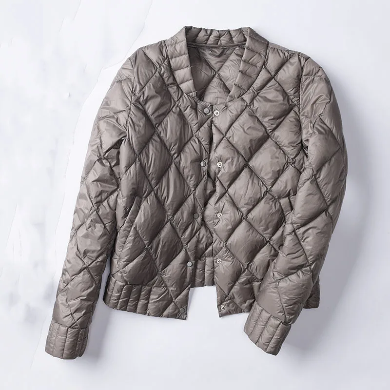 Женский белый пуховик Mujer короткая парка с бриллиантами ультра светильник