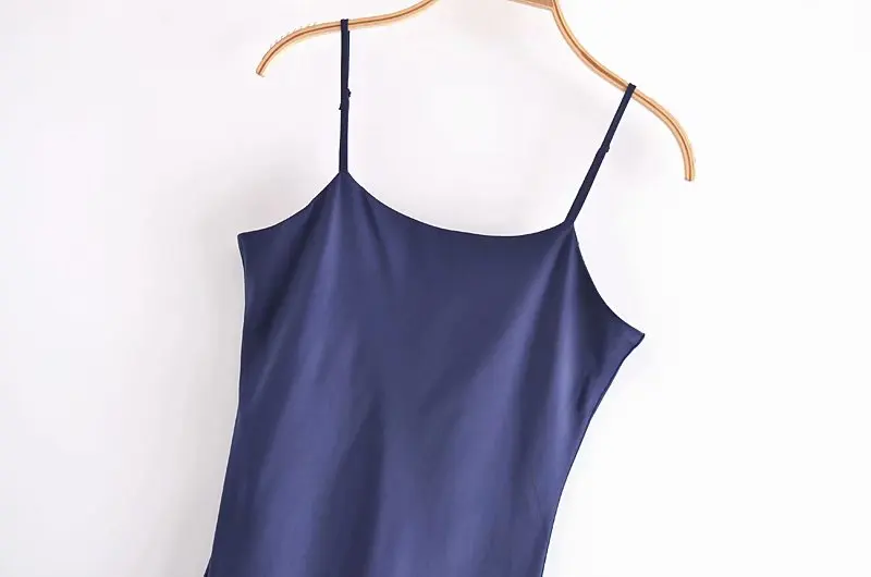 

Summer New Style Women's Silk Satin Texture V-neck Suspender Dress Harajuku Simple Sleeveless Sweet Chic Female Dress