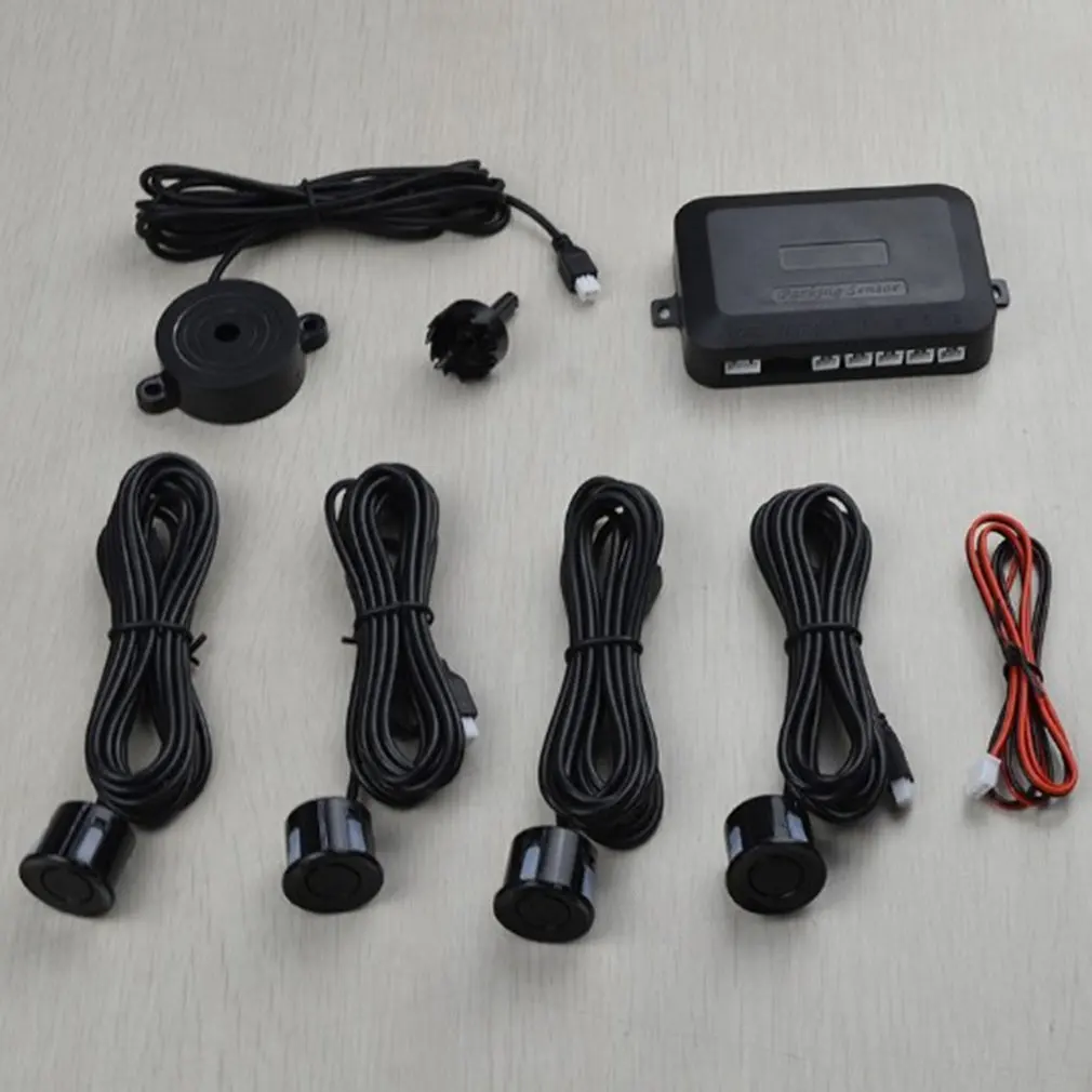 

12V Car Parking Sensor Kit Reverse Backup Radar Alert Indicator Probe System 4 Probe Beep Sensor Car Detector