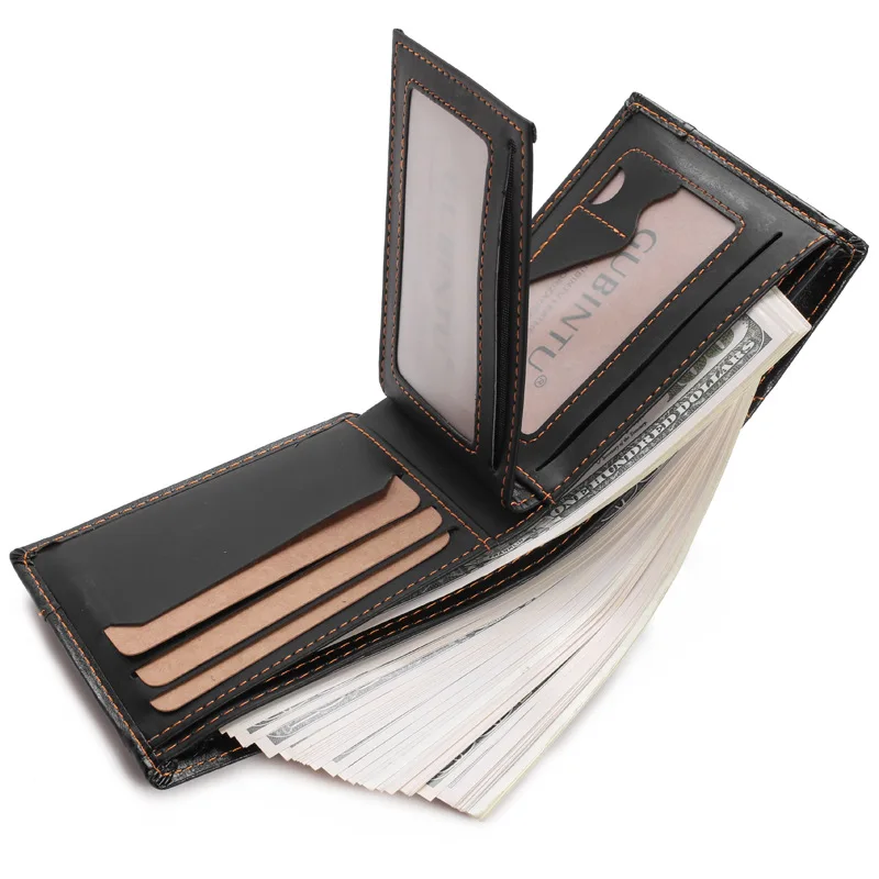 Новинка высококачественные мужские кошельки из искусственной кожи однотонный