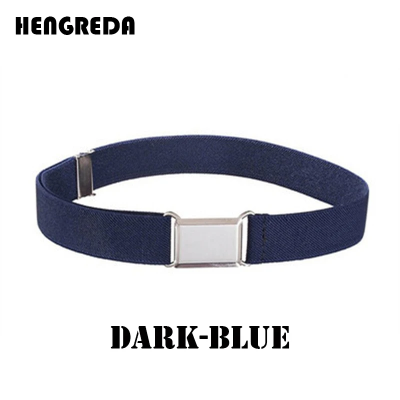 Dark-blue Эластичный пояс для детей; регулируемый ремень с магнитной пряжкой для маленьких мальчиков и девочек; ремни для джинсов; брюки - Цвет: Dark-blue