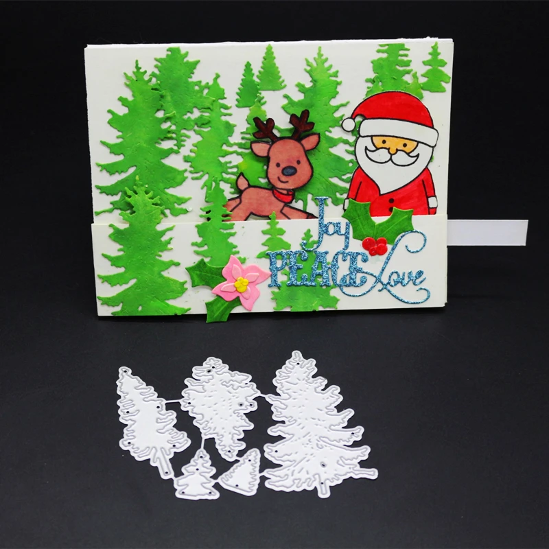 

YINISE Metal Cutting Dies CUT PINE TREES For Scrapbooking Stencils DIY Album Cards Decoration Embossing Folder Die Cuts Tools