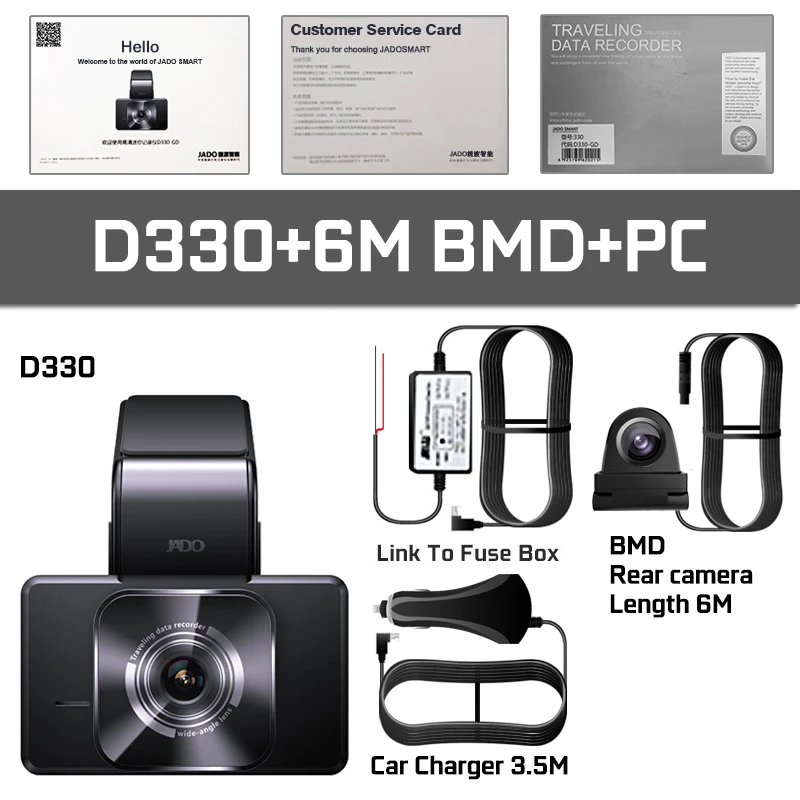 D330-6MBMD-PC JADO D330 Автомобильный видеорегистратор Камера Wi-Fi скорость N gps с координатами 1080P HD ночного видения Dash Cam 24H монитор парковки Dashcam - Название цвета: D330-6MBMD-PC