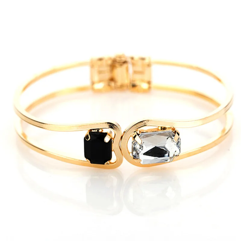 Black And White Crystal Jewelry Copper Men Women Bracelets Bangles Nails Cuff Bracelet | Украшения и аксессуары