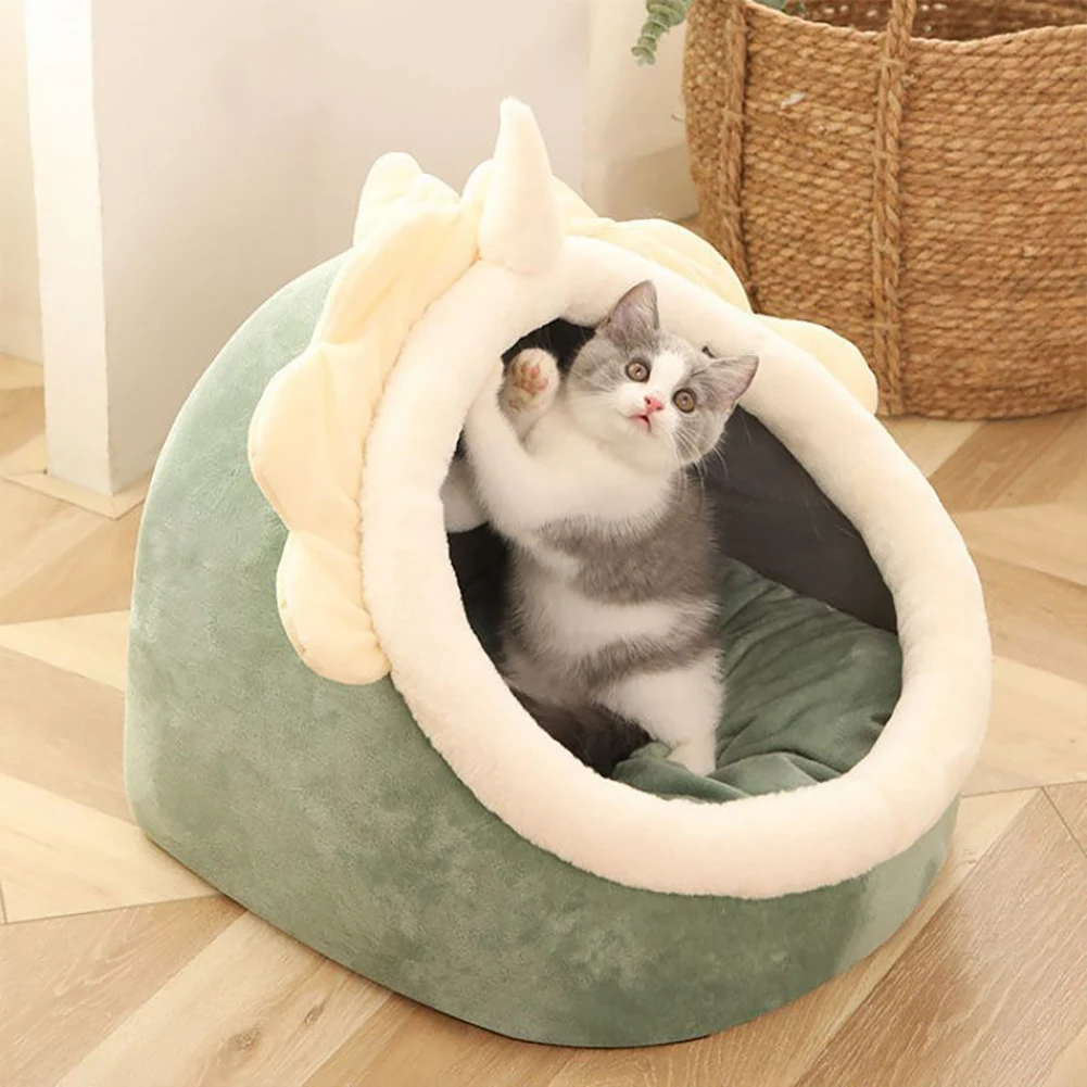 

Removable Dragon Shaped Washable Cat Beds Indoor Detachable Semi-closed Pet House Kennel Nest Accessories