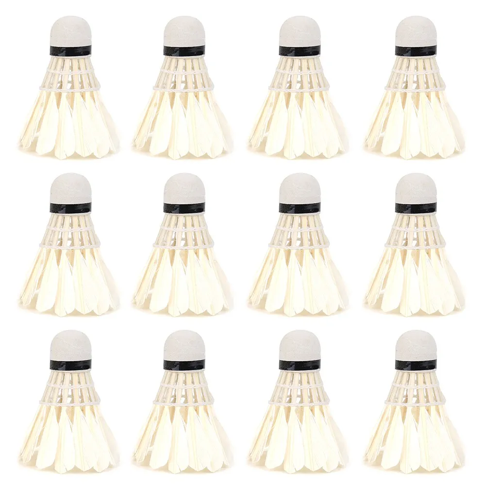 Профессиональные воланы для бадминтона 12 шт./лот шарики из белого гусиного пера